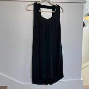 Fab’rik Knee Length Sleeveless Dress in Grey with Cut Out Back